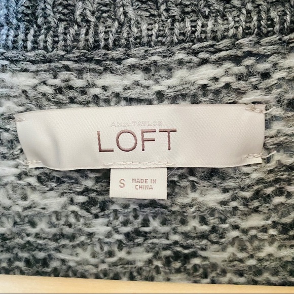 LOFT gray open front wool blend sweater coat S - Picture 3 of 4